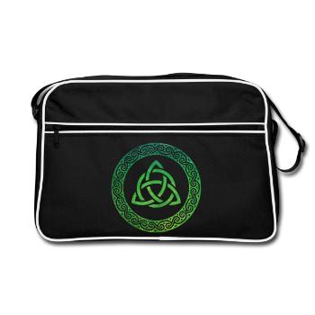 Celtic Knot - Retro Tasche - Schwarz/Weiß - Vorne