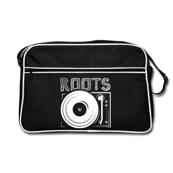 turntable dj djing turntables roots turntable - Retro Bag - black/white - Front
