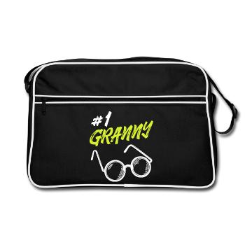 Déclaration Lunettes Senior Meilleure Grand-mère Grand-mère Grand-mère - Sac Retro - noir/blanc - Devant