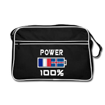 L'Islande et la France alimentent 100% - Sac Retro - noir/blanc - Devant