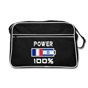 Israël et la France alimentent 100 % - Sac Retro - noir/blanc - Devant