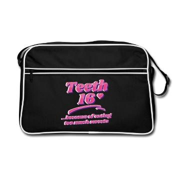 Funny Statement Sweets Sweet Tooth Sweet - Retro Bag - black/white - Front