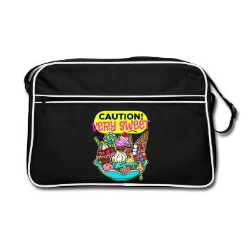 Schokolade Süßigkeiten Nachspeise Bonbon Statement - Retro Tasche - Schwarz/Weiß - Vorne
