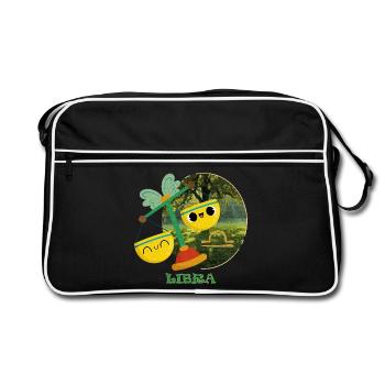Kawaii Libra - Retro Tasche - Schwarz/Weiß - Vorne