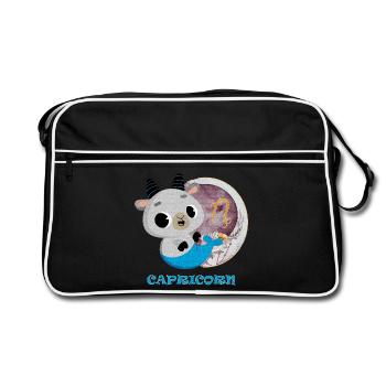 Signe du zodiaque Capricorne - Sac Retro - noir/blanc - Devant