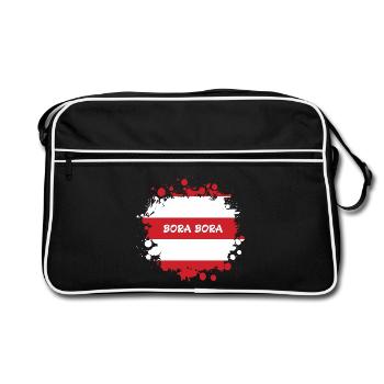Bora Bora Klecks Flag Design - Sac Retro - noir/blanc - Devant
