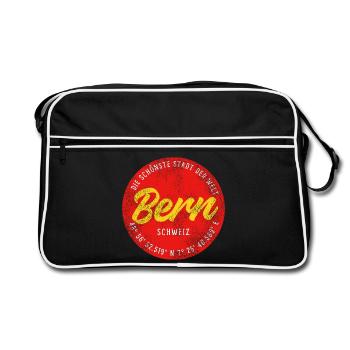 Bern Kreis Logo – Die schönste Stadt - Retro Tasche - Schwarz/Weiß - Vorne