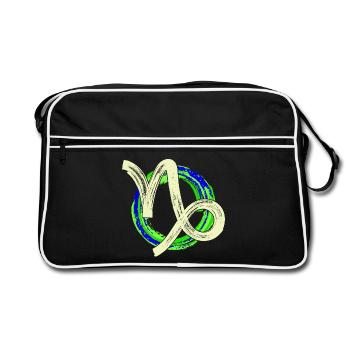 Astrologie Signe du zodiaque Capricorne Galaxie Ésotérisme - Sac Retro - noir/blanc - Devant