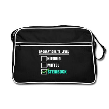Aberglaube Horoskop Steinbock Tierkreis Statement - Retro Tasche - Schwarz/Weiß - Vorne