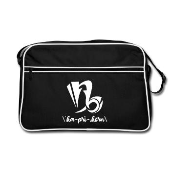 Capricorn Astrology Star Interpretation Esoteric Galaxy - Retro Bag - black/white - Front