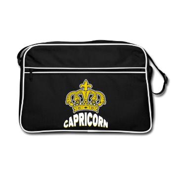 Constellation Astronomy Capricorn Superstition Horoscope - Retro Bag - black/white - Front