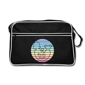 "Beste Mutti" | Geschenke für Mama | Muttertag - Retro Tasche - Schwarz/Weiß - Vorne