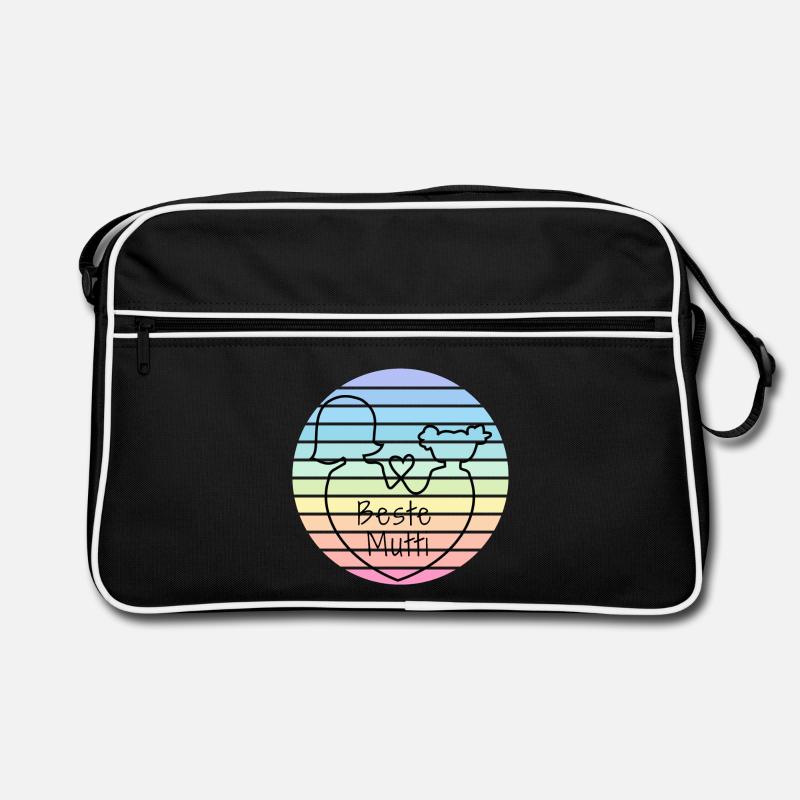 "Beste Mutti" | Geschenke für Mama | Muttertag - Retro Tasche - Schwarz/Weiß