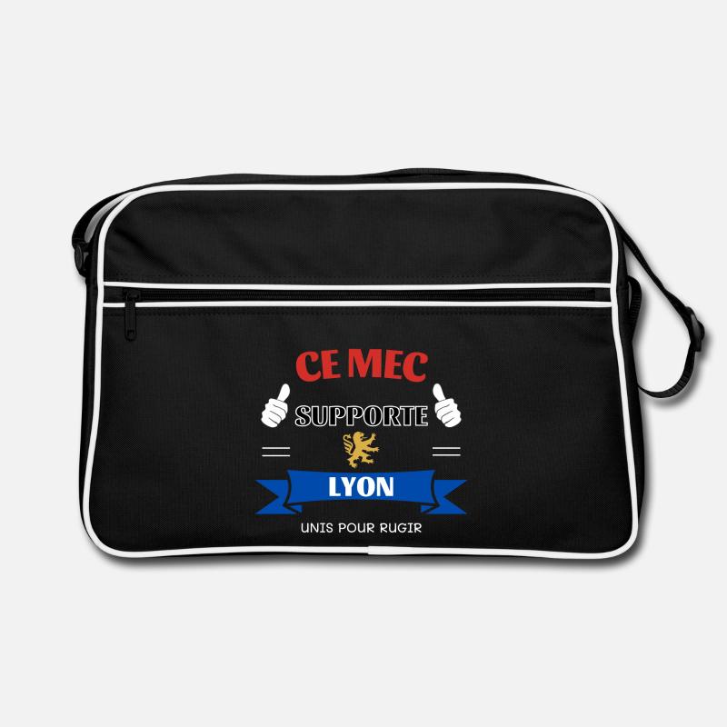 Ce mec supporte Lyon - Sac Retro - noir/blanc