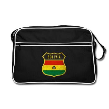 Design du drapeau des armoiries de la Bolivie - Sac Retro - noir/blanc - Devant