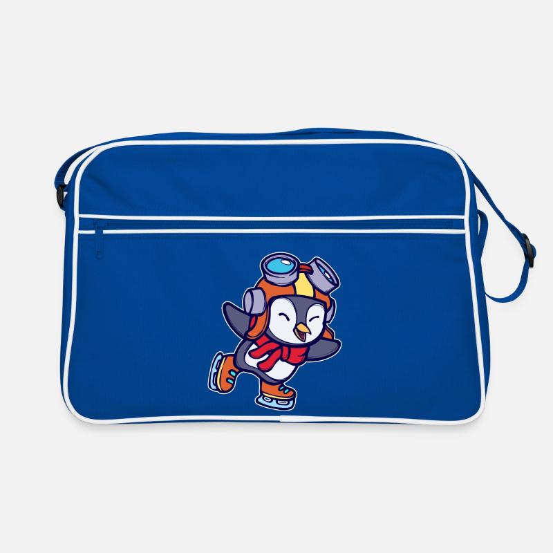 Kalt Cool Süß Vogel Pinguin Tier Eislaufen Eis Retro Tasche