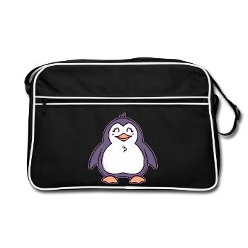 Cool Seabird Sweet Animal Penguin Bird South Pole - Retro Bag - black/white - Front