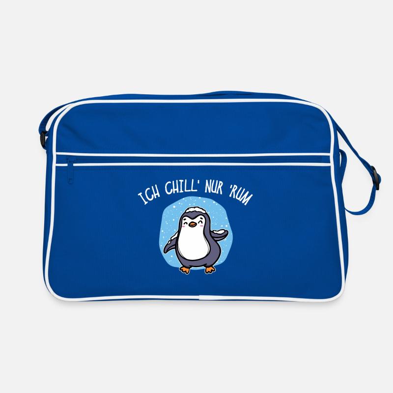 Pinguin Kälte Schnee Statement Tier Vogel Eis Retro Tasche