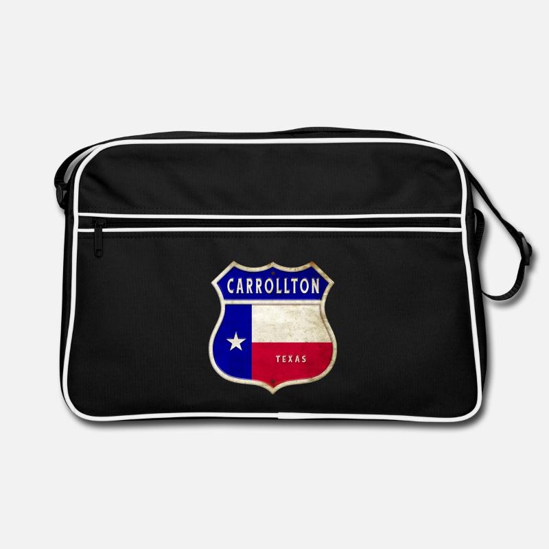 Design du drapeau Carrollton Texas Crest Sac Retro