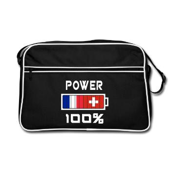 La Suisse et France Power 100 % - Sac Retro - noir/blanc - Devant