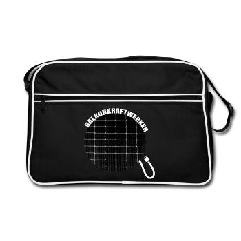 Balkonkraftwerker PV Anlage Stromerzeuger Umwelt - Retro Tasche - Schwarz/Weiß - Vorne