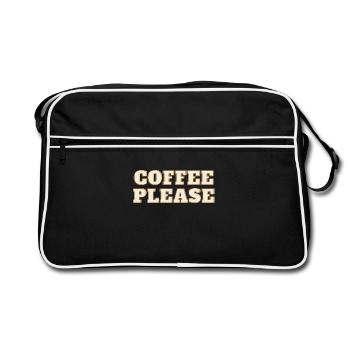COFFEE PLEASE - Retro Tasche - Schwarz/Weiß - Vorne