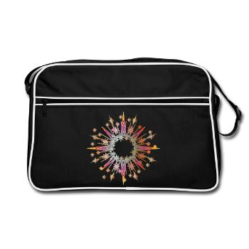 sparkling and shining star as a frame - Retro Bag - black/white - Front