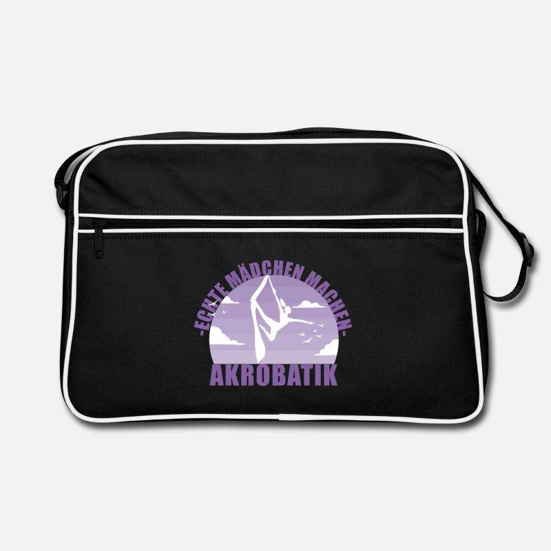 Echte Mädchen machen Akrobatik! Geschenk Retro Tasche