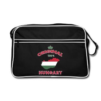 Design original 100 % drapeau de la Hongrie - Sac Retro - noir/blanc - Devant