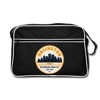 Arlington Skyline Retro Badge - Retro Bag - black/white - Front