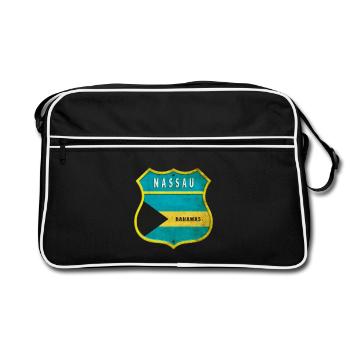 Blason du drapeau des Bahamas de Nassau - Sac Retro - noir/blanc - Devant