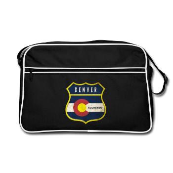 Design des armoiries de Denver (Colorado) - Sac Retro - noir/blanc - Devant