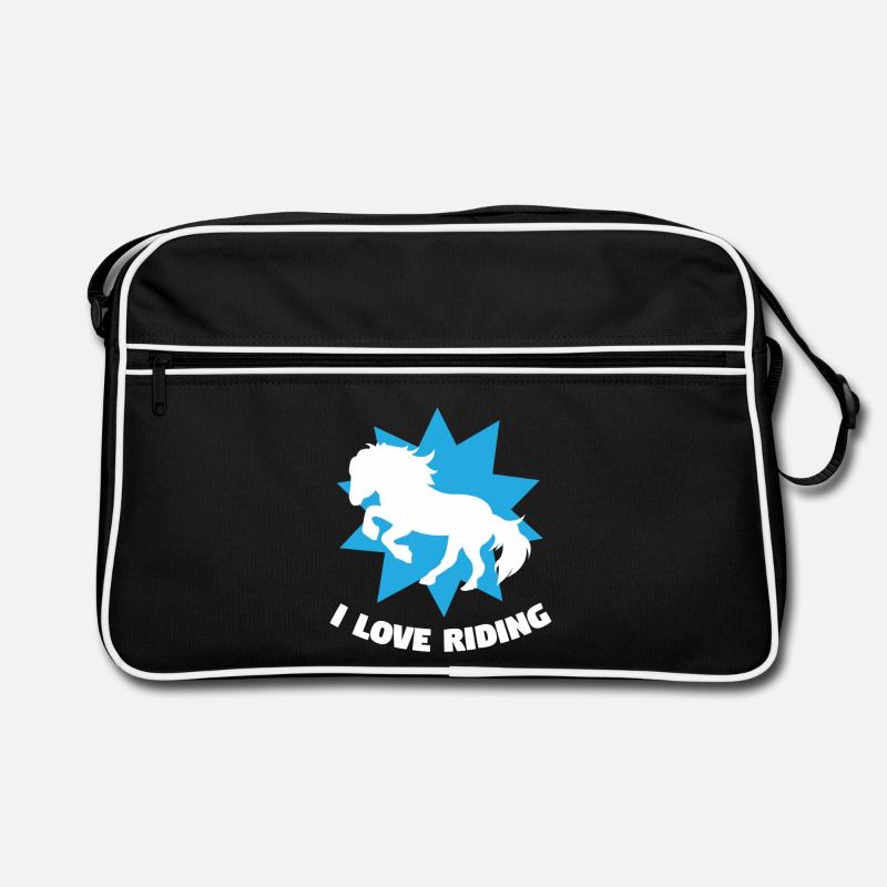 Chevaux Equitation Déclaration Chevaux islandais Amour Cheval - Sac Retro - noir/blanc