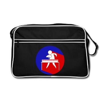 ping-pong, playing ping-pong - Retro Bag - black/white - Front