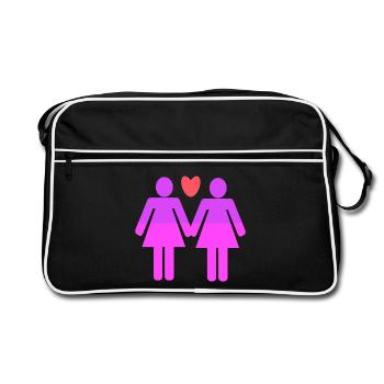 Lgbt Partenariat homosexuel Amour - Sac Retro - noir/blanc - Devant