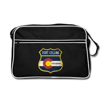 Design des armoiries de Fort Collins Colorado - Sac Retro - noir/blanc - Devant