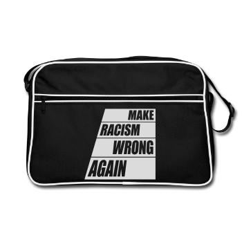 make racism wrong again - Retro Tasche - Schwarz/Weiß - Vorne