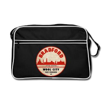 Bradford Wool City Emblem - Retro Bag - black/white - Front