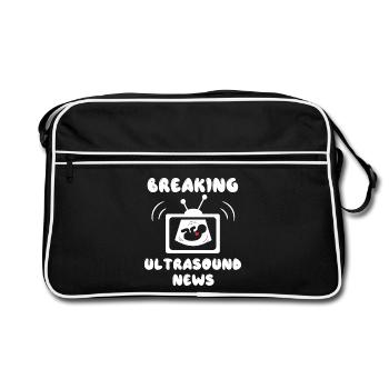 Grossesse Bébé Enceinte Bébé Déclaration de bonheur - Sac Retro - noir/blanc - Devant