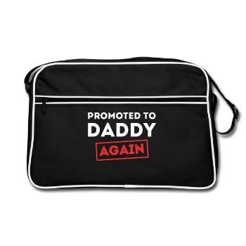 Père enceinte Famille Bonheur Parents Déclaration - Sac Retro - noir/blanc - Devant