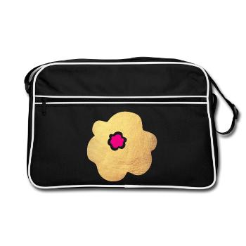 Fleur d’or rose Yoga Flower Power Blossom Nature Décoration - Sac Retro - noir/blanc - Devant