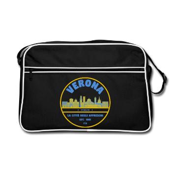Skyline du logo de la ville de Vérone - Sac Retro - noir/blanc - Devant