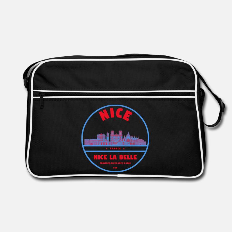 Nice La Belle Stadtsilhouette - Retro Tasche - Schwarz/Weiß