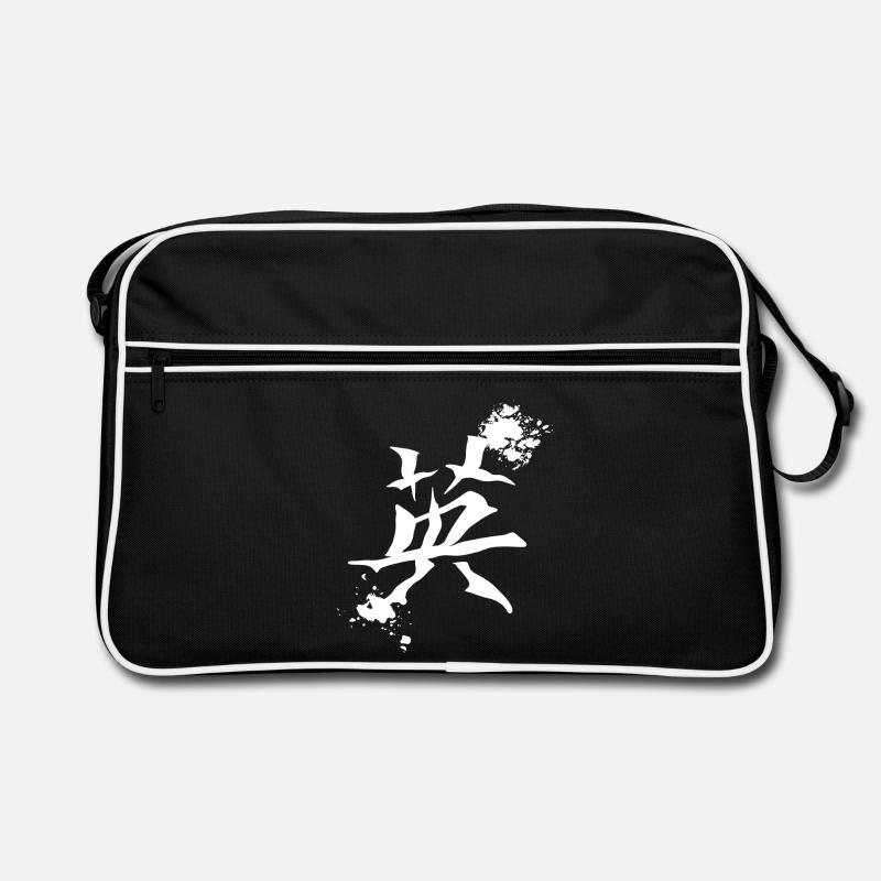 geschenkidee chinesisch, kanjizeichen „Mut“ Retro Tasche