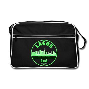 Lagos Neon Skyline Green - Sac Retro - noir/blanc - Devant