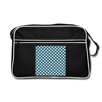 Blue Background Texture Template Personalize - Retro Bag - black/white - Front