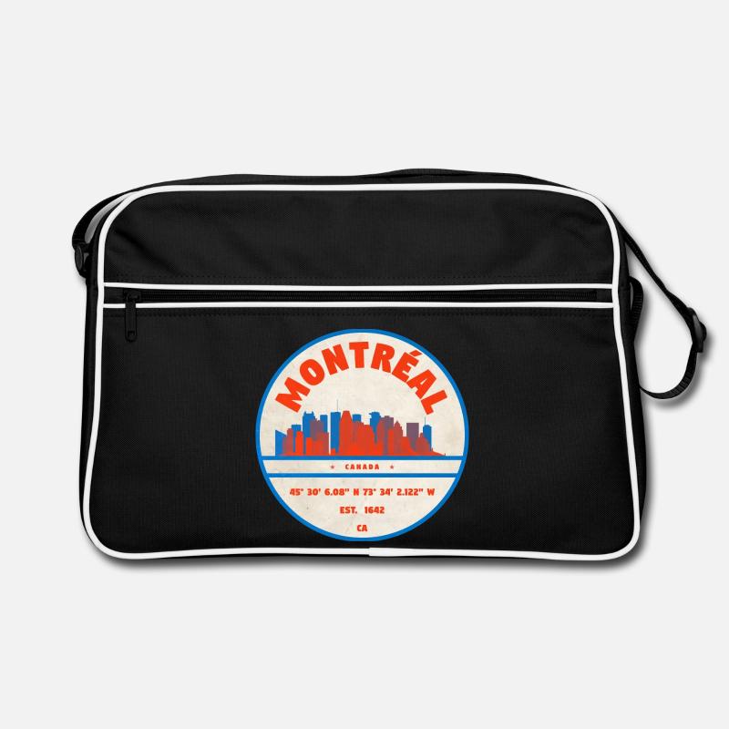 Montréal Canada Skyline Emblem Design Retro Bag