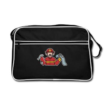 Pompiers Sauveteur de tuyaux d’incendie Extincteur - Sac Retro - noir/blanc - Devant