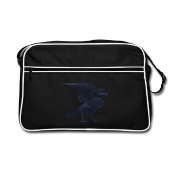 krähe flattern, goth, geburtstagsgeschenk Mann - Retro Tasche - Schwarz/Weiß - Vorne