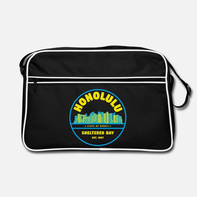 Honolulu Skyline Retro Abzeichen Retro Tasche